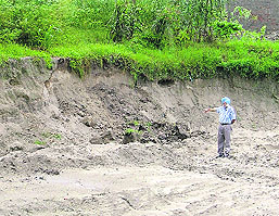 The site where a new pond is being dug at Maangat village.