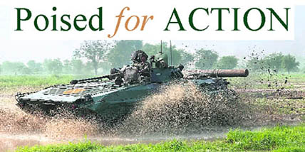 A BMP infantry combat vehicle is put through its paces over rough terrain 