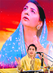 Jasmeet Kaur performs at a Sufi Nite, organised in Ludhiana.