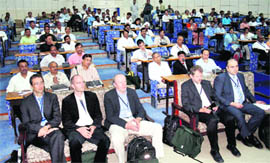 Foreign participants at the Indo-German conference on water in Dehradun on Monday.