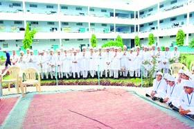 Girls offer prayers in Akal Academy, Ratia