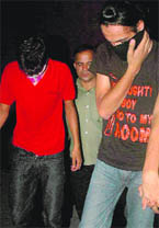 Gurpreet and Nitin at police station-34 in Chandigarh on Tuesday.