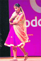 Artistes perform during a recently concluded North Zone Dance Competition at University of Jammu. 