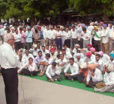 Members of the District Bar Association staging a rally in Bathinda on Wednesday.