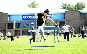 Athletes in action during a fitness camp on the Jammu University campus