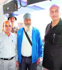 Senior railway officials during an inspection in Nowgan