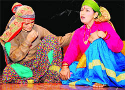 A scene from the play Kagar ki Aag enacted in Dehradun.