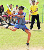 A match in progress at Panjab University, Chandigarh, on Saturday.