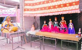 A puppet show in progress at Gandhi Park