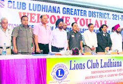 The new team of Lions Club in Ludhiana on Saturday.