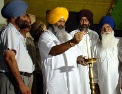 Sucha Singh Langah, agriculture minister of the state, inaugurating the National Punjabi Drama festival that began here late on Saturday evening.