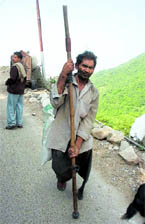 Despite his disability, 40-year-old Balvinder Singh, a resident of Roorke, is visiting the Vaishno Devi shrine for the ninth time in a row.