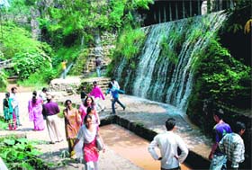 Tourists have a nice time visiting Nek Chand’s world-famous creation, Rock Garden, in Chandigarh