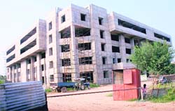 Work on the New District Courts Complex in Sector 43, Chandigarh, which has virtually come to a standstill. 