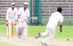 A match in progress at the Sector 16 stadium, in Chandigarh
