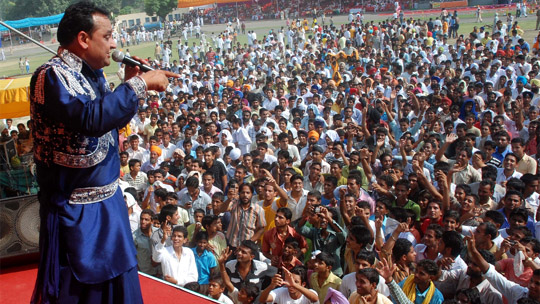 Punjabi singer Nachhtar Gill performs at Baba Farid Aagman Purb at Faridkot