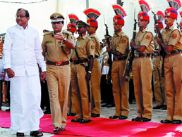 Home minister P. Chidambaram with Delhi police commissioner Y.S. Dadwal at the inauguration of Sunlight Colony police station on Tuesday. 