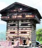 An old house based on the traditional Koti Banal style of architecture that has withstood several earthquakes in the past century in Uttarkashi district.