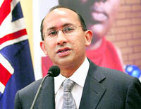 New High Commissioner of Australia Peter Joseph Noozhumurry Varghese addresses a press conference in New Delhi on Thursday.