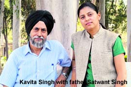 Kavita Singh with father Satwant Singh