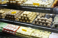 Sweets on display at a shop in Bathinda