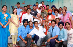 RB DAV Senior Secondary Public School team with the runners-up trophy in Bathinda