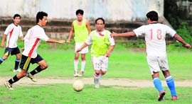A match in progress at the District Super League in Dehradun on Sunday.