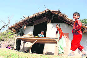 A typical Gujjar hut in Jammu and Kashmir. The community has invited AICC general secretary Rahul Gandhi to stay with them in these huts.
