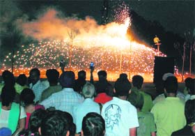 Fireworks during Dasehra celebrations at Phase-VIII, Mohali