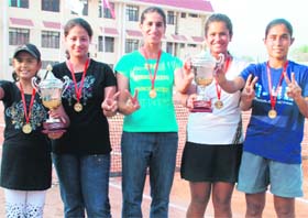 The winners with their medals and trophies at Mount Carmel Covent School, Sector 47, Chandigarh