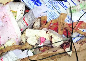 Biomedical waste lying at the garbage plant in Dadu Majra, Chandigarh