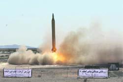 This photo released by the Iranian semi-official Fars News Agency claims to show the launch of an Iranian Revolutionary Guard Shahab-3 medium-range missile during a drill at an undisclosed location on Monday. 