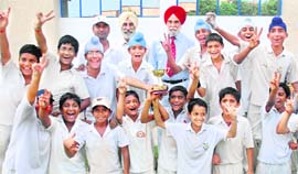 The winners in a cheerful mood at St Josephs school, Sector 44, Chandigarh, on Tuesday.