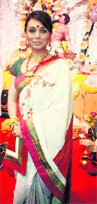 Rani Mukherjee at a Durga Puja Pandal in Mumbai. 
