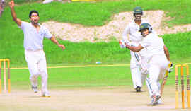 The match between PCA Colts and Indian Railways in progress at the Sector 16 stadium in Chandigarh on Tuesday.