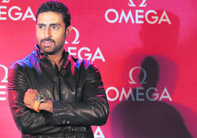 Actor Abhishek Bachchan at the launch of Omega Ploprof watch in Bangalore on Wednesday. The watch, which is a re-issue of a 1970s classic, is priced at Rs 3,17,000. 