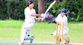 A match in progress at Panjab University on Wednesday.