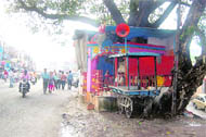 A makeshift temple on the Chakrata road