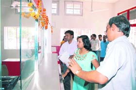 Manisha Bansal Badal, director, postal services, Haryana circle, Ambala, on the round after inaugurating a new building at the Kaithal main post office