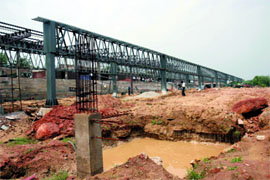 A view of the incomplete Tughlakabad shooting range campus.
