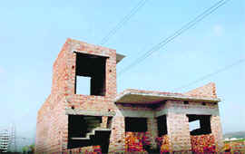 Chanchal Kumaris house in Sector 23, Panchkula, which could not be completed after BBMB raised objection. 