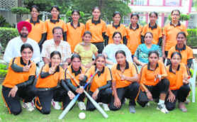 The team of Guru Nanak Khalsa College for Women after winning the Panjab University Inter-College Softball Championship held in Chandigarh.