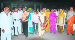Members of the Christian community from Raniya in Haryana assemble at the Sector 19 church in Chandigarh 