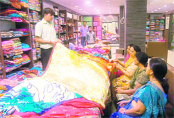 Customers at the newly opened Sagar Wedding Mall, the first in Dehradun that caters to wedding shoppers.