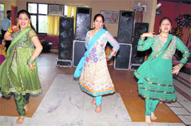 Students participate in a talent hunt programme at A S College of Education in Khanna on Wednesday.