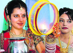 Karwa Chauth competition at Gitanjli Ladies Club on Wednesday.