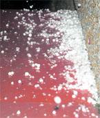An hailstorm hit Dharamsala on Thursday evening.