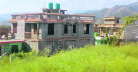 A house in Jawahar Nagar area of Poonch town.