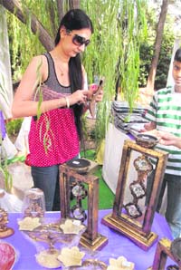 Crystal calling: From diya stands to candle pieces, at Rupans stall you can pick stuff made from white metal, brass and even crystals