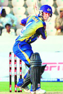 Andrew Puttick plays a shot